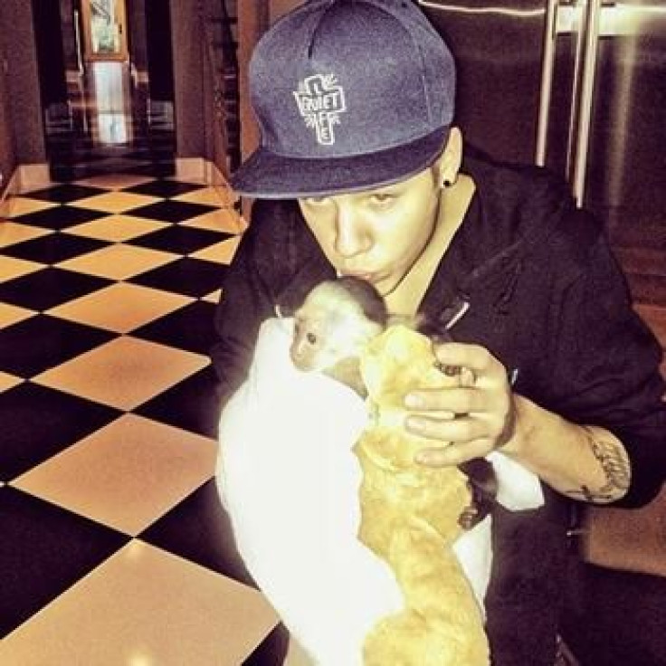 Justin Bieber and monkey