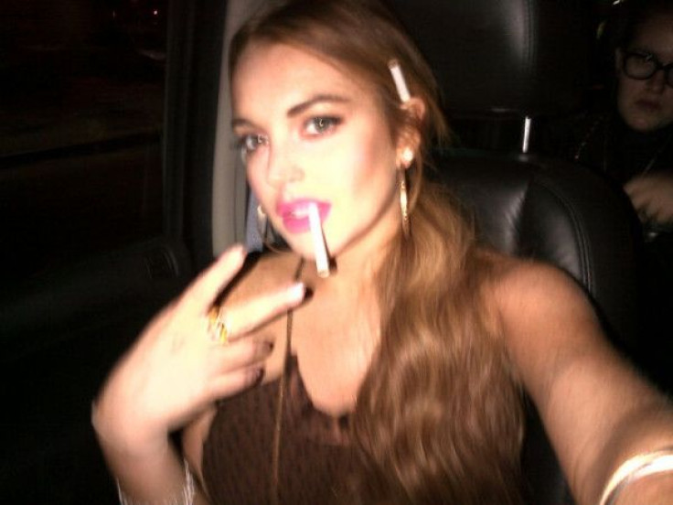 Lohan displaying her pre-rehab partying ways. 