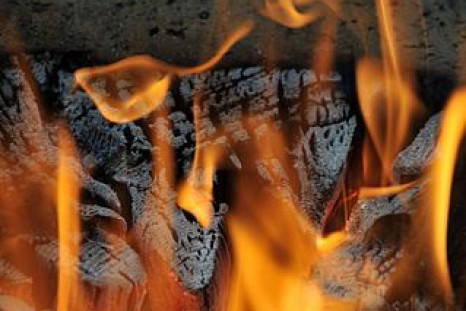 Burning wood