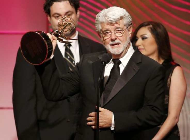 George Lucas accepts the outstanding special class animated program award for "Star Wars: The Clone Wars" during the 40th annual Daytime Emmy Awards in Beverly Hills, California