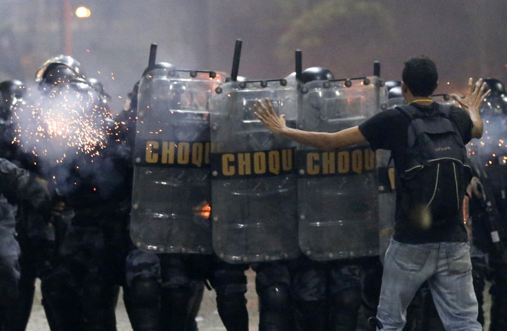 Police enforcement during protest in Brazil 2013