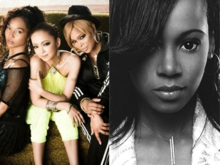 On the Left TLC members Tionne ‘T-Boz’ Watkins and Rozanda ‘Chilli’ with R&B artist Namie Amuro. On the right is late TLC member Lisa 'Left-Eye' Lopes. 