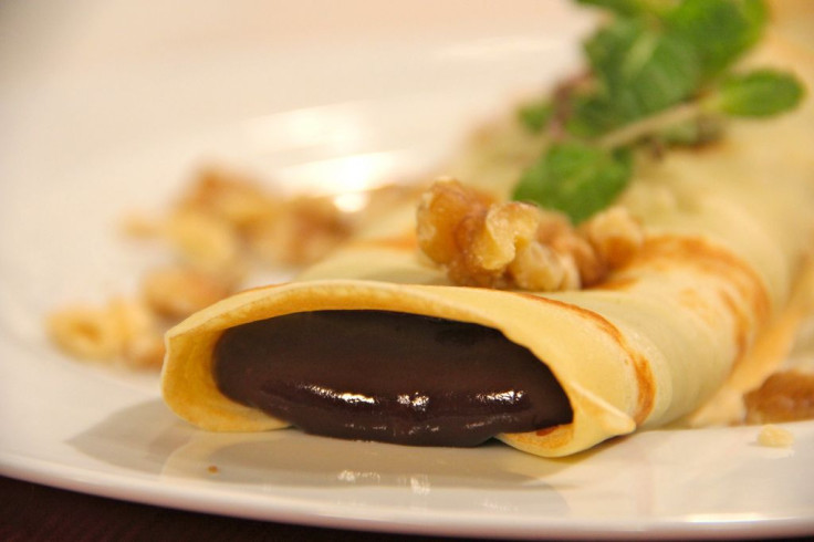 Crepes with Marscapone, Chocolate Ganache and Walnuts