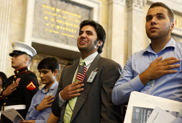 New US citizens at a naturalization ceremony in Washington, D.C.