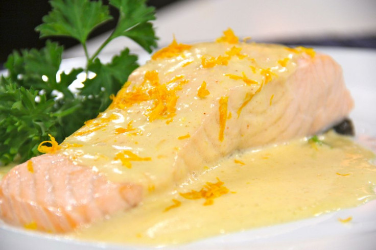 Salmon with Honey Mustard Glaze with Watercress