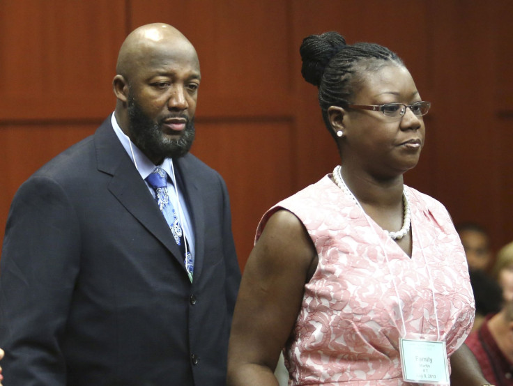 The parents of Trayvon Martin, Tracy Martin and Sybrina Fulton arrive for George Zimmerman's trial in Seminole circuit court in Sanford.