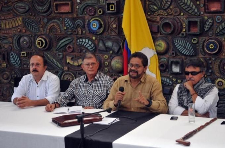 Leaders of the FARC, pictured here at the talks being hosted by Cuba.