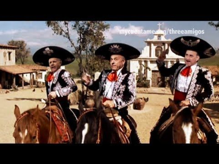 A screenshot from "The Three Hateful Amigos"