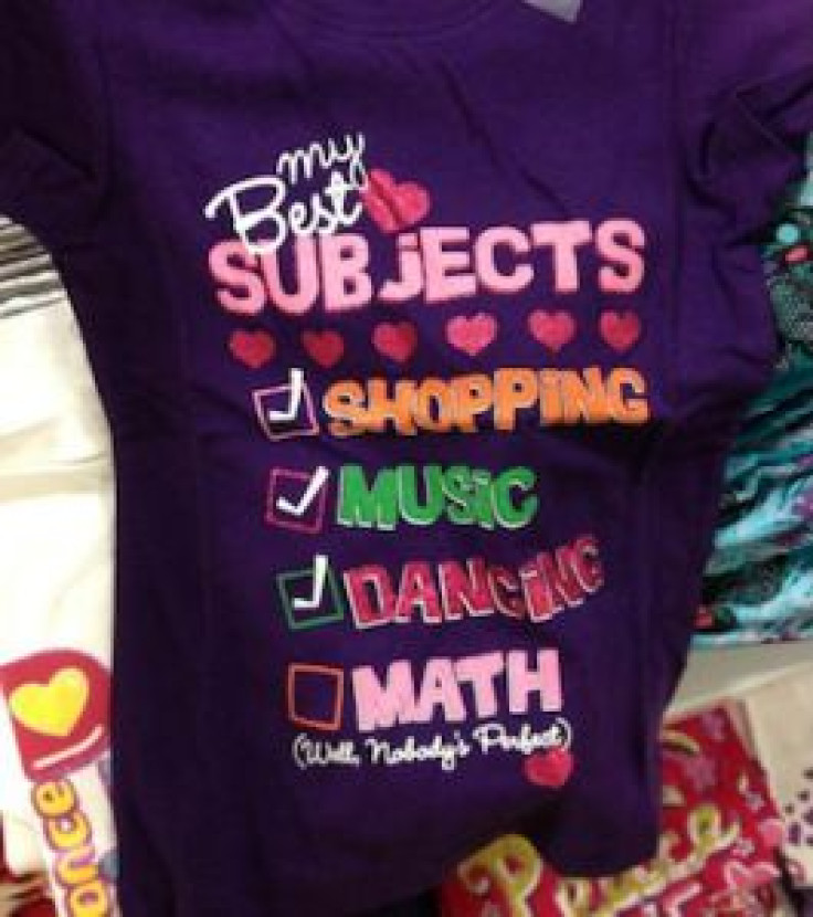 Apparently girls can shop, listen to music, and dance, but math is way to difficult for them to master.