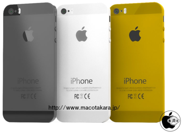 Apple's iPhone 5S to come in three colors. 