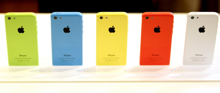 The five colors of the new iPhone 5C are seen after Apple Inc's media event in Cupertino, California