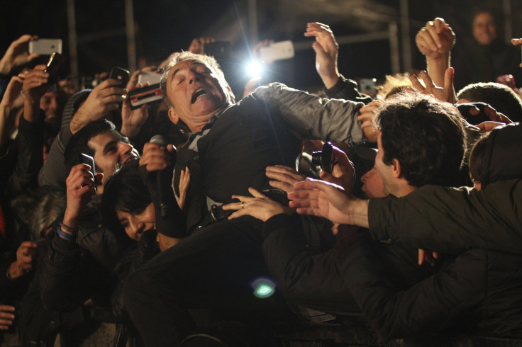 Springsteen dives into the crowd in Buenos Aires.