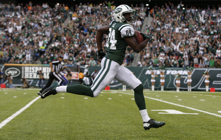 New York Jets wide receiver Stephen Hill catches a touchdown pass in the second quarter against the Buffalo Bills on September 22.