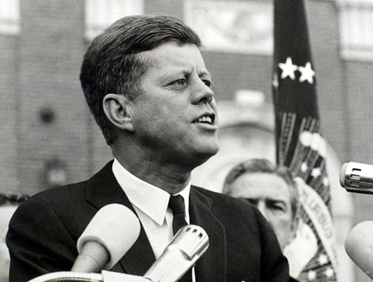 President John F. Kennedy delivers a speech at a rally in Fort Worth, Texas several hours before his assassination in this November 22, 1963 photo