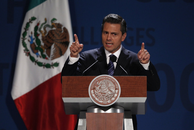 Mexico's President Enrique Pena Nieto addresses the audience during The Economist's Mexico Summit 2013 in Mexico City November 7, 2013.