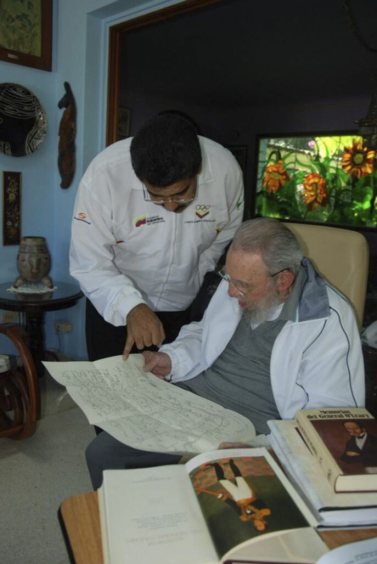 Fidel Castro and Venezuelan President Nicolas Maduro