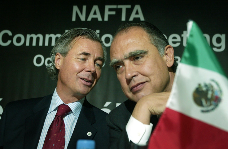 Canadian and Mexican economic ministers at a NAFTA commission.