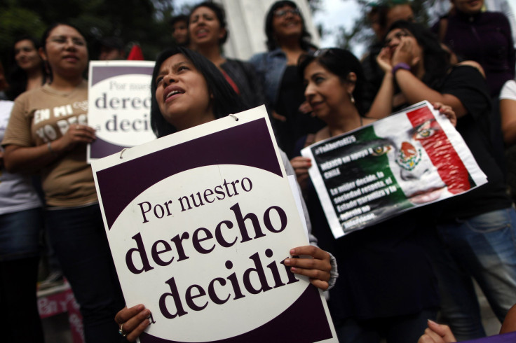 Abortion protestors in Mexico City.