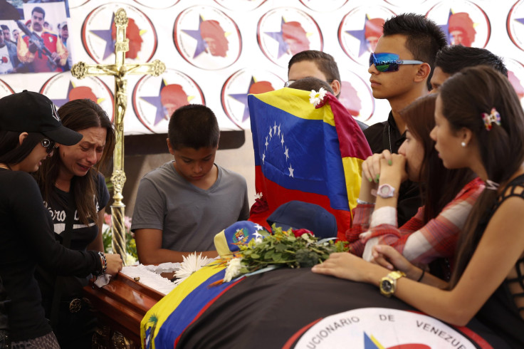 A funeral for a student protestor in Caracas.