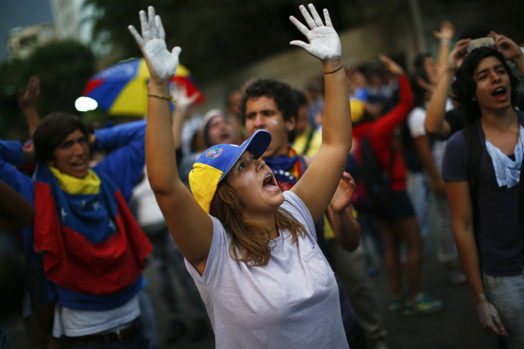 Protestors in Caracas.