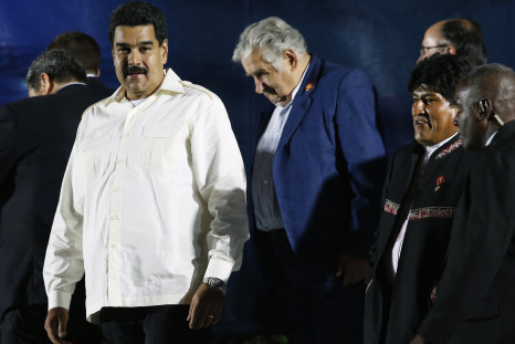 José Mujica with Maduro and Bolivian President Evo Morales in January.