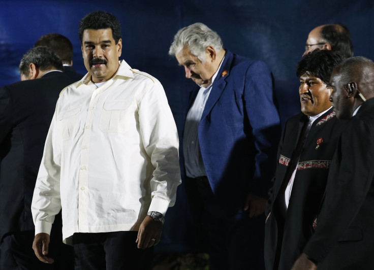 José Mujica with Maduro and Bolivian President Evo Morales in January.