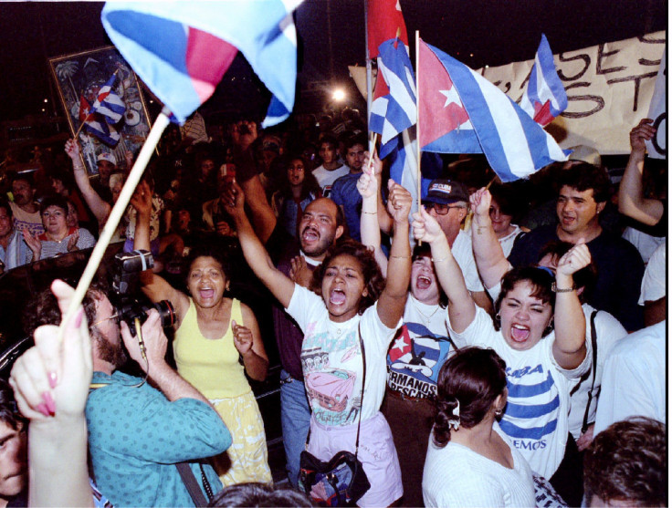 Anti-Castro protestors in 1996.
