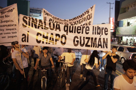 Pro-Chapo protestors in February.