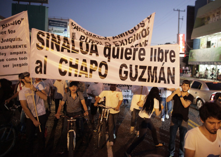 Pro-Chapo protestors in February.