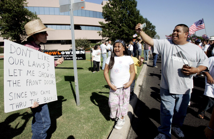 Immigration protestors in Texas.