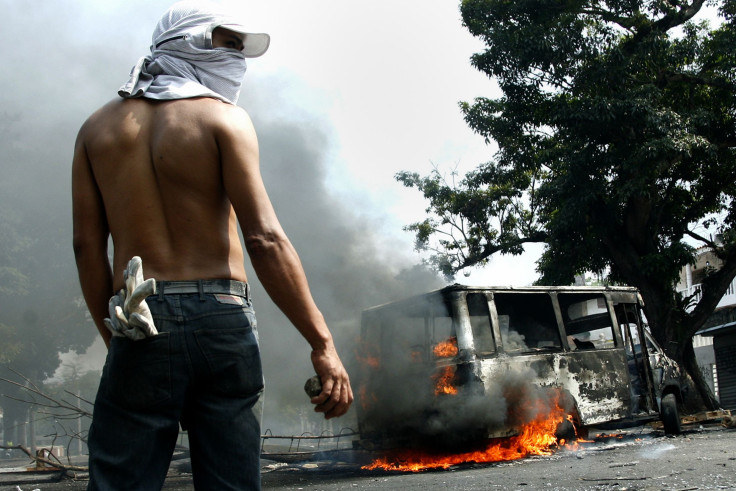 A protestor in San Cristobal.