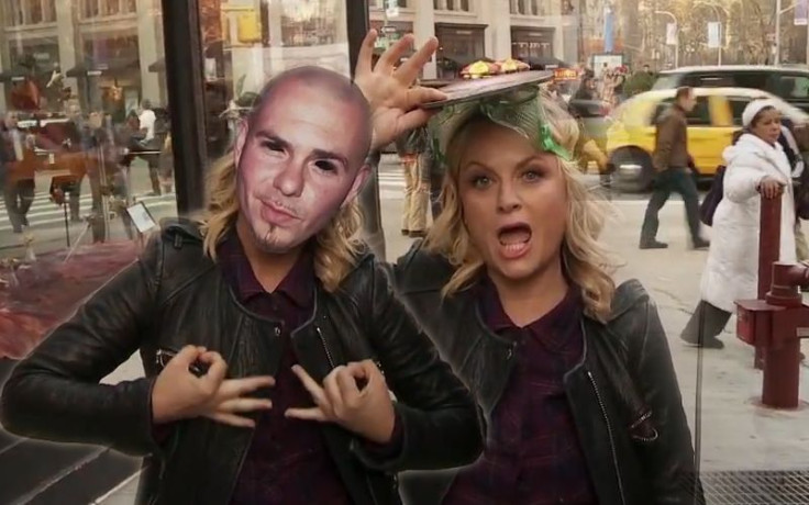 Amy Poehler Wears Pitbull Mask