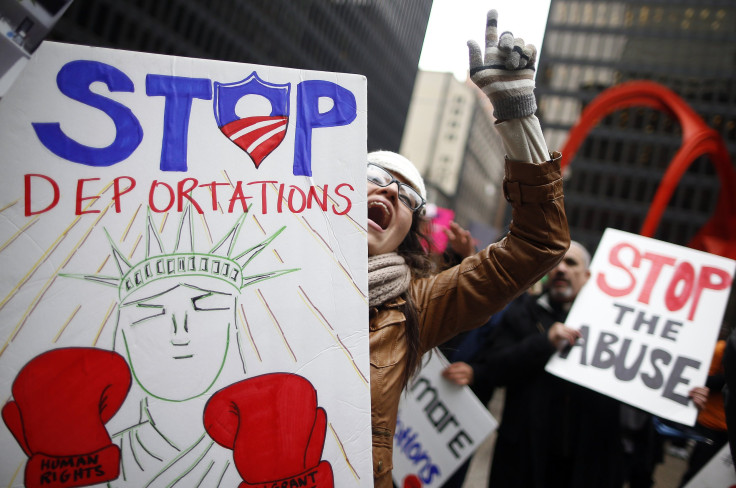 Protestors in Chicago in late March.