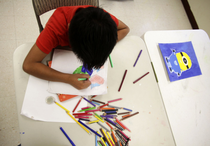 A child at a shelter for unaccompanied minors in Mexico.