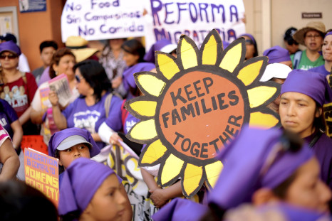 Anti-deportation activists in May.