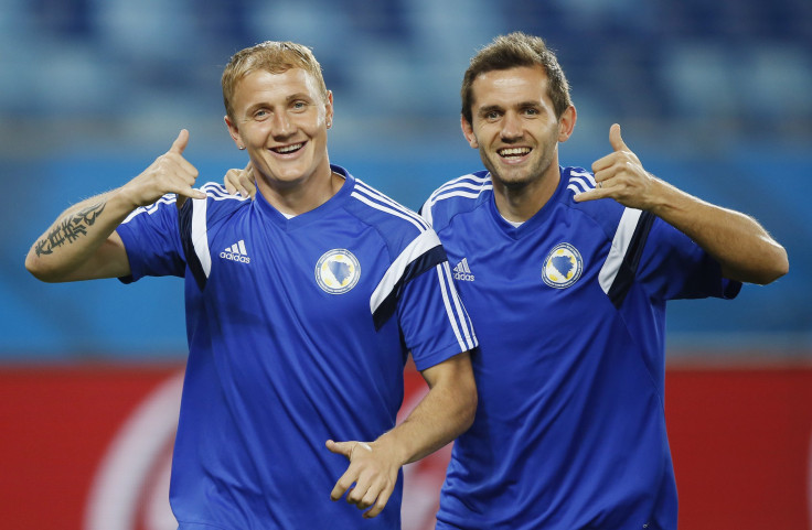Bosnia-Herzegovina players before their match on Saturday, June 21st.