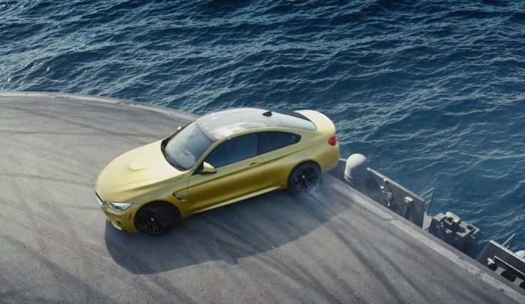 BMW M4 Drifts On Aircraft Carrier