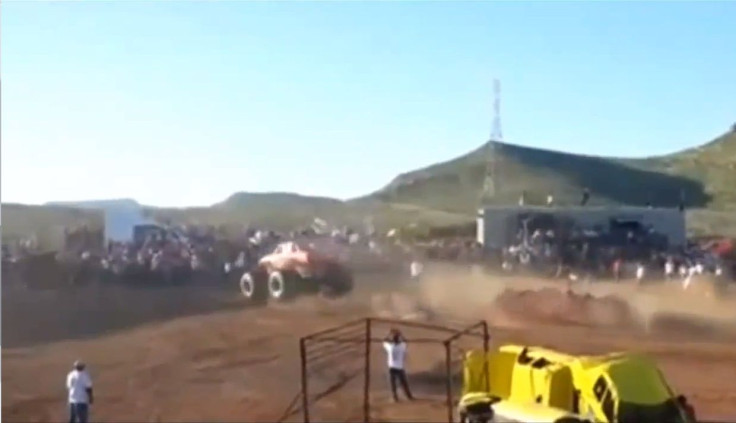 monster truck hits crowd
