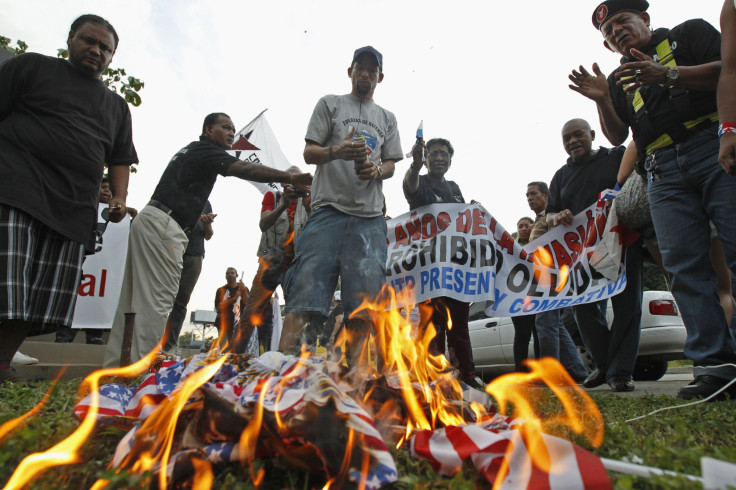 panama flag burning
