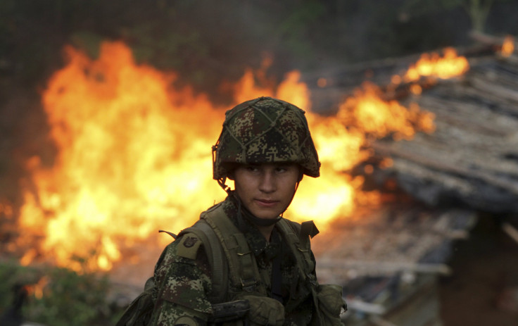 colombian soldier fire