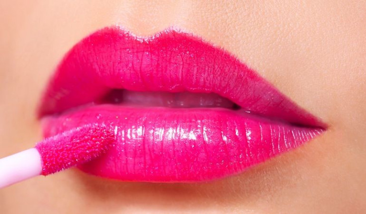 Hot pink lipstick