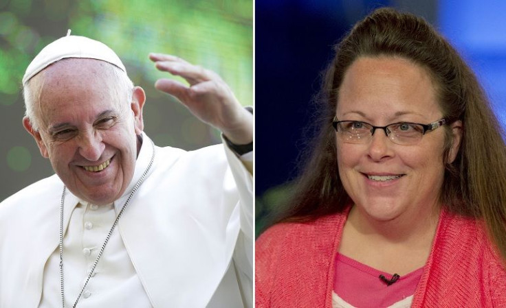 Pope and Kim Davis