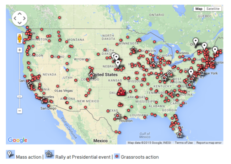 350.org actions since 2011