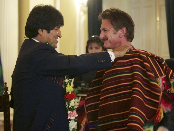 Evo Morales y Sean Penn 