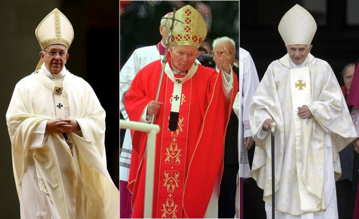 Pope Francis, John Paul II and Benedict XVI