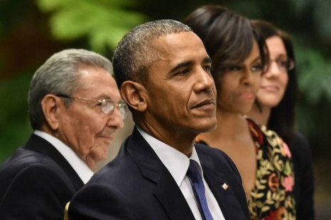 Barack Obama, Raul Castro and Michelle Obama