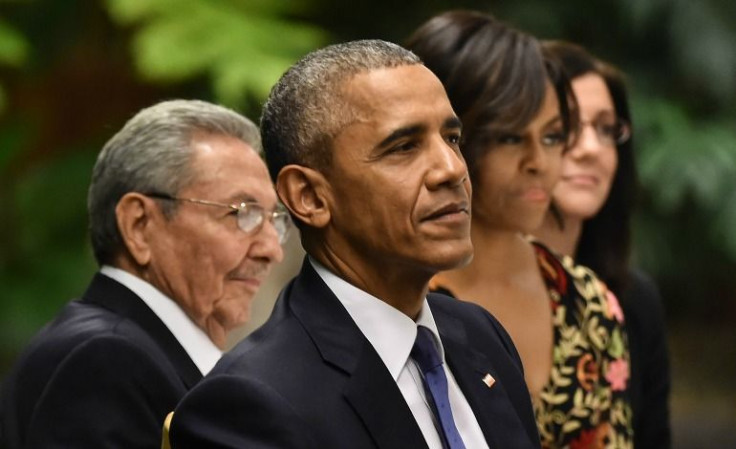 Barack Obama, Raul Castro and Michelle Obama