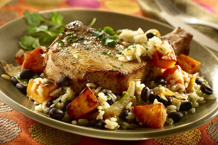 Cilantro Pork With Sweet Potato Rice