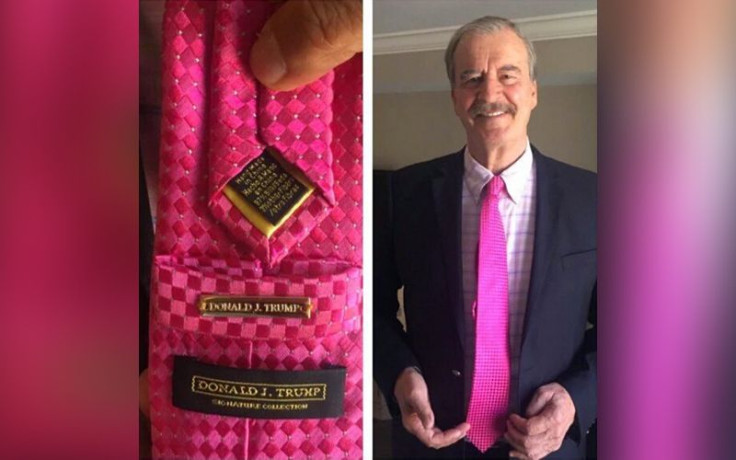 Vicente Fox Wears Donald Trump Tie