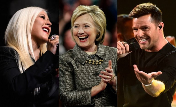 Christina Aguilera, Hillary Clinton, Ricky Martin